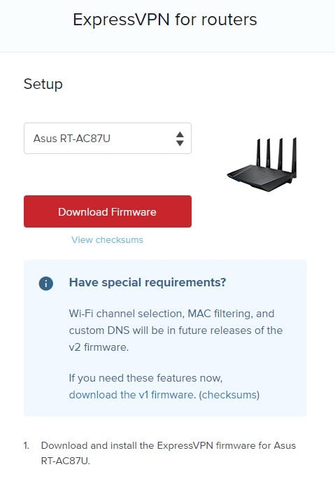 ExpressVPN for Asus RT-AC87U Router